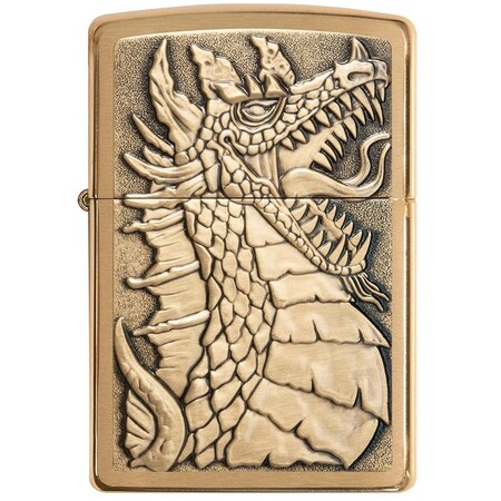 Zippo 2022 Zippo Dragon Emblem Brushed Brass ZIP-49297